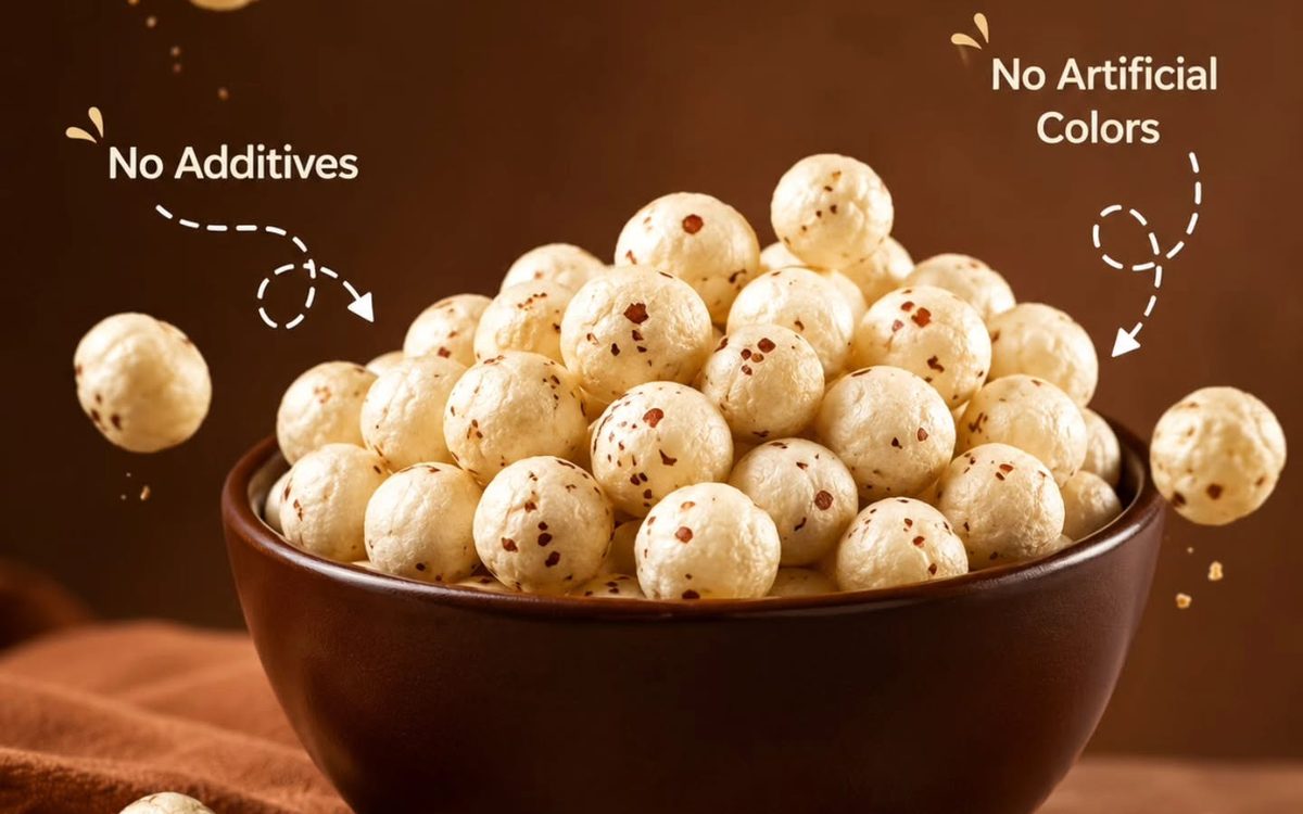 Freshly roasted makhana with spices