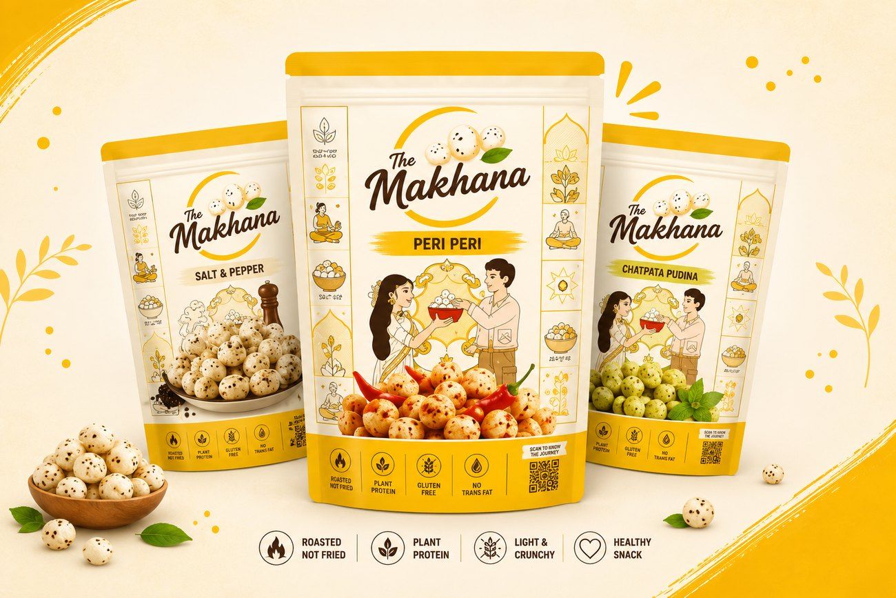 Flavoured roasted makhana — 6 flavours including peri peri and pudina